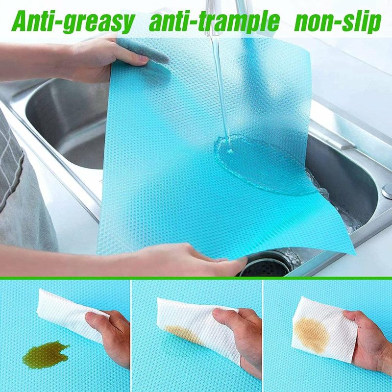 Kitchen & Dining |  8 Pcs Refrigerator Mats, Waterproof Non-Slip Eva Refrigerator Liner Pads, Can Be Cut Washable Fridge Mat, Also Great For Drawers Shelves Cabinets Storage Kitchen And Placemats Home Decor & Cleaning Kitchen & Dining