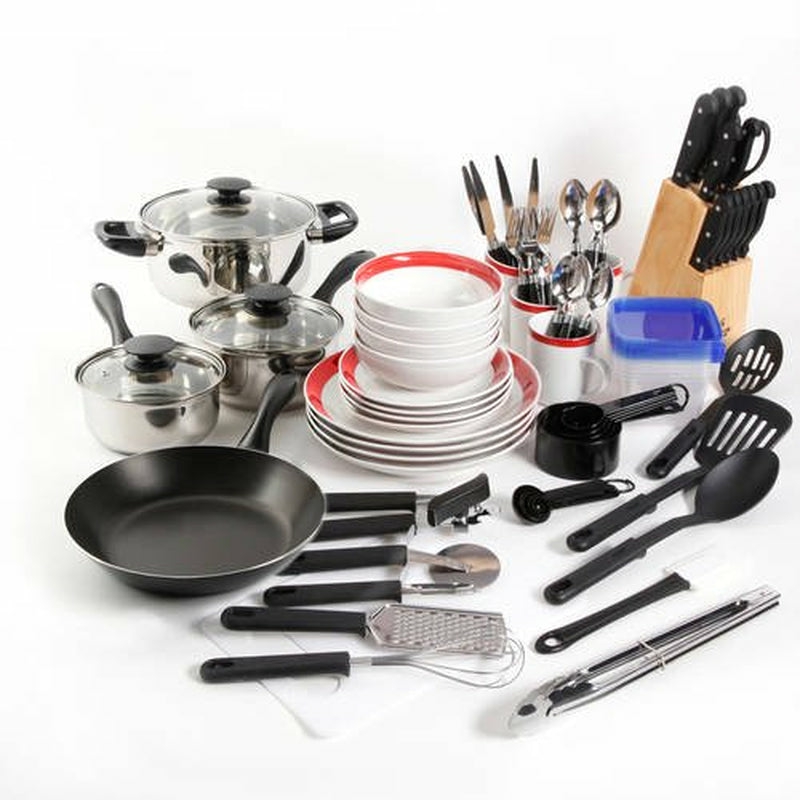 Kitchen & Dining |  83-Piece Home Kitchen In A Box  Combo Set Cookware black