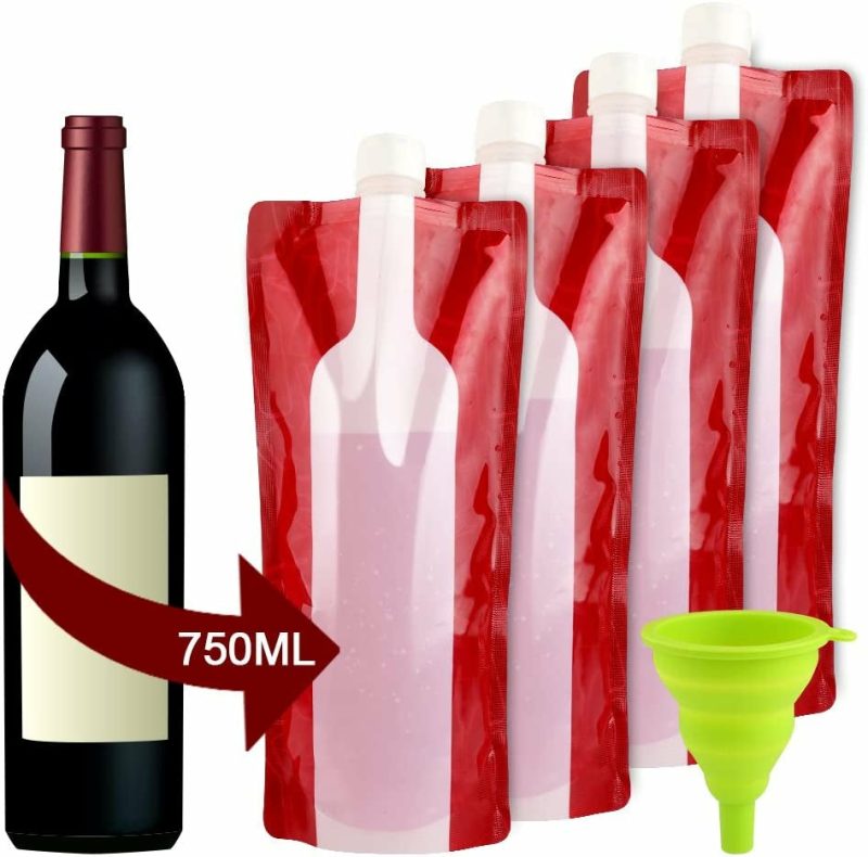 Kitchen & Dining |  Accmor Wine Bottle Bag Flask, Portable Wine Accessories, Reusable Flexible Collapsible Leek Proof Liquid Accessories For Gift Travel Camping Bbq Party Beach Hiking Home Kitchen Home Decor & Cleaning Accmor