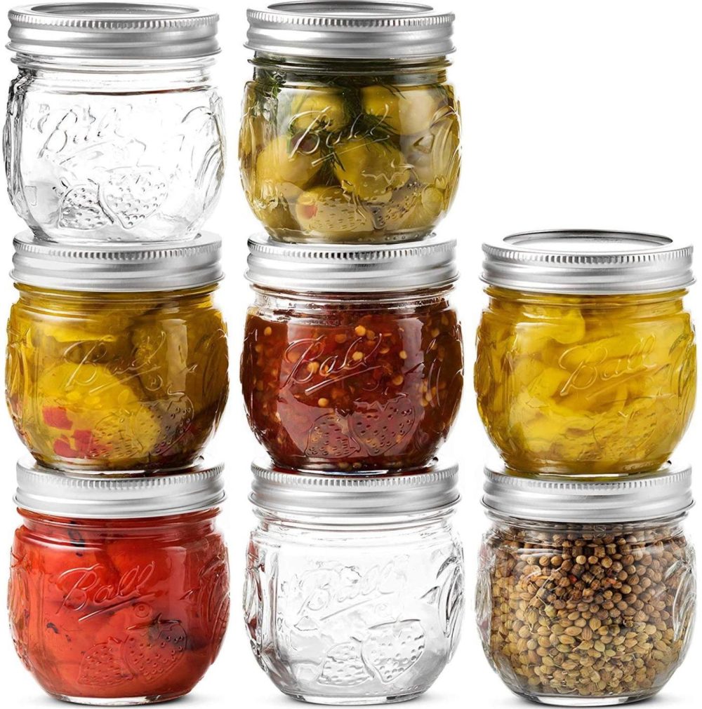 Kitchen & Dining |  Ball Regular Mason Jar 8 Oz, [Set Of 8] Canning Jars, With Airtight Lids & Bands – Safe For Canning, Fermenting, Pickling, Storage – Beverages & Decor. Toxin Free, + Sewanta Jar Opener Cookware Cookware