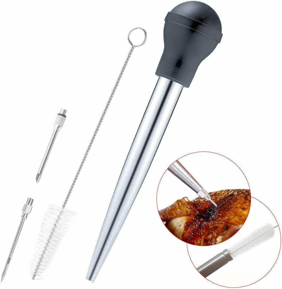 Kitchen & Dining |  Baster Set Of 4, Latauar 304 Stainless Steel Turkey Baster Syringe Including Marinade Injector Needle(2) And Cleaning Brush. Home Decor & Cleaning Kitchen & Dining