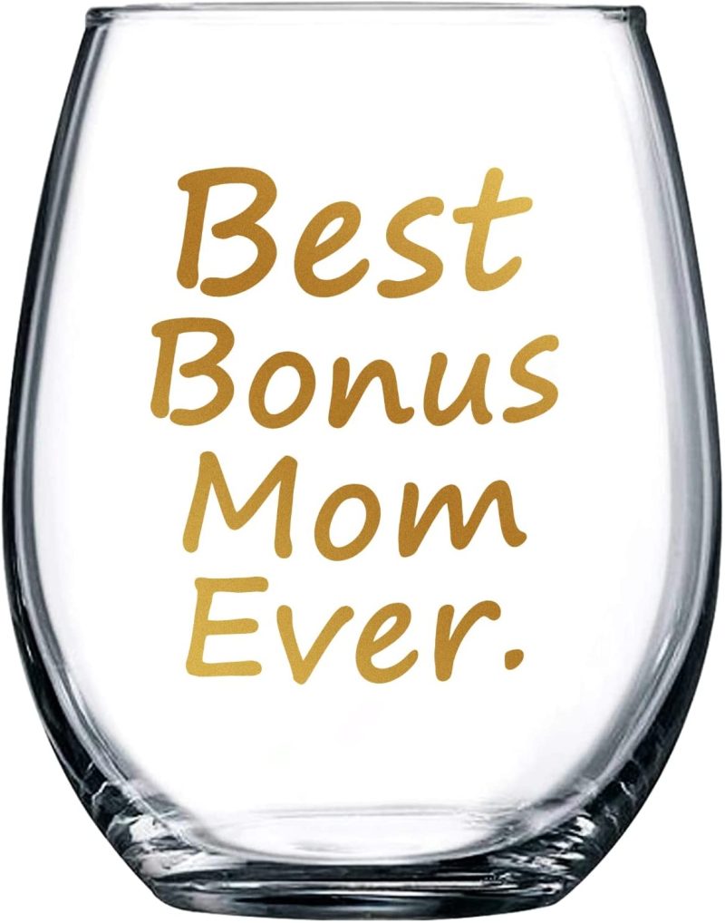 Kitchen & Dining |  Best Bonus Mom Ever Wine Glass Bonus Mom Gifts Bonus Mom Wine Glass Birthday Mothers Day Christmas Gifts For Mom From Daughter Wine Kids Son With Gift Box Thicken 15 Ounce Bar Tools & Drinkware Bar Tools & Drinkware