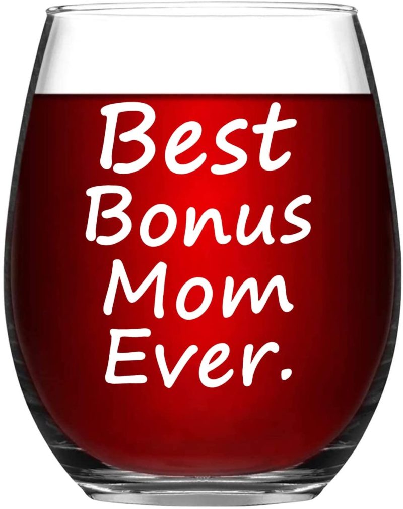 Kitchen & Dining |  Best Bonus Mom Ever Wine Glass Bonus Mom Gifts Bonus Mom Wine Glass Birthday Mothers Day Christmas Gifts For Mom From Daughter Wine Kids Son With Gift Box Thicken 15 Ounce Bar Tools & Drinkware Bar Tools & Drinkware