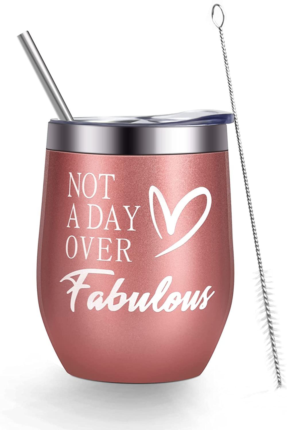 Kitchen & Dining |  Birthday Gifts For, Wine Tumbler Gifts For, Vacuum Coffee Tumbler, Stainless Steel Insulated Tumbler With Lid And Straw, Muzpz 12Oz Retirement Wine Tumbler Coffee Mug (Rosegold) Bar Tools & Drinkware Bar Tools & Drinkware