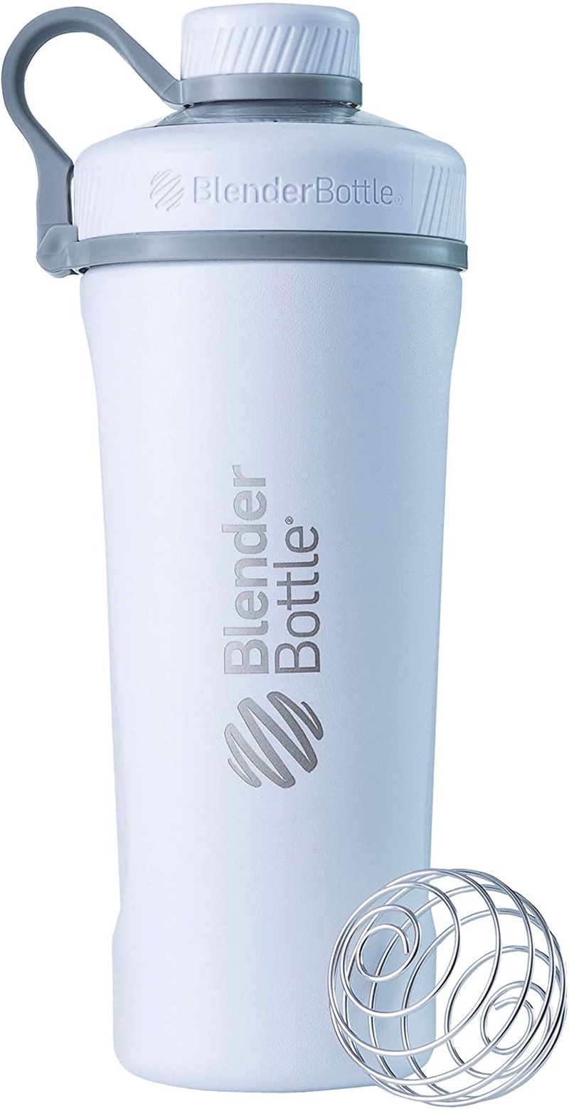 Kitchen & Dining |  Blenderbottle Radian Shaker Cup Insulated Stainless Steel Water Bottle With Wire Whisk, 26-Ounce, Matte White Home Decor & Cleaning Blender Bottle