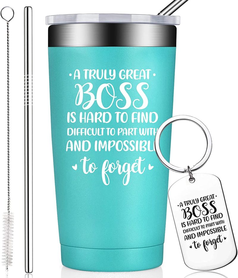 Kitchen & Dining |  Boss Day Gifts – Farewell Moving Appreciation Retirement Birthday Christmas Gifts For Boss, Manager Director, Supervisor, Leader, Boss Lady,, Men – 20Oz Tumbler With Straw Bar Tools & Drinkware Bar Tools & Drinkware