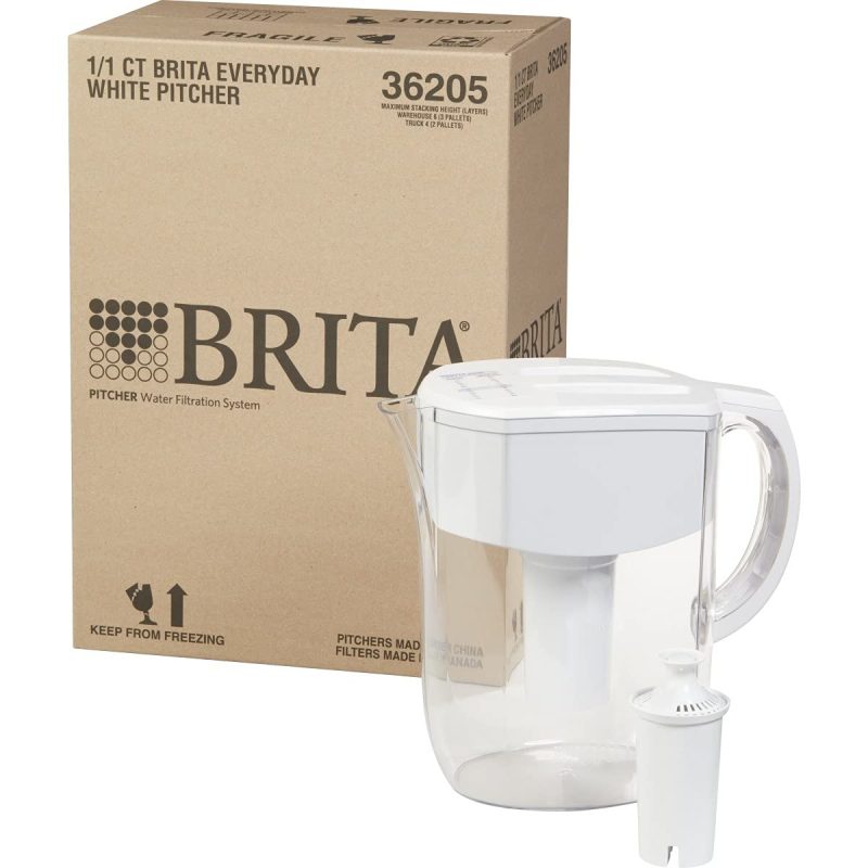 Kitchen & Dining |  Brita Standard Everyday Water Filter Pitcher, White, Large 10 Cup, 1 Count Home Decor & Cleaning Brita