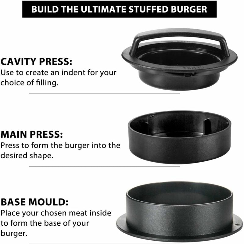 Kitchen & Dining |  Burger Press, 3 In 1 Hamburger Press Patty Maker, Slider Press Stuffed Burger Patty Press Regular Burger Maker Non Stick Kitchen Barbecue Grilling Patty Molds Home Decor & Cleaning Kitchen & Dining