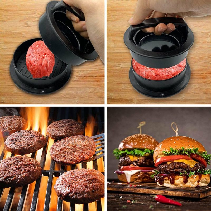 Kitchen & Dining |  Burger Press, 3 In 1 Hamburger Press Patty Maker, Slider Press Stuffed Burger Patty Press Regular Burger Maker Non Stick Kitchen Barbecue Grilling Patty Molds Home Decor & Cleaning Kitchen & Dining