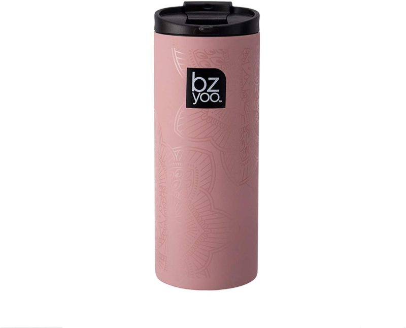 Kitchen & Dining |  Bzyoo Brew 18/8 Stainless Vacuum Drinking Bpa-Free 12Oz Coffee Mug Water Thermal Bottle With Leak Proof Design For Hike Camping Holiday New Year Gifts Wellness (La La Mandala, Dusty Pink) Home Decor & Cleaning bzyoo