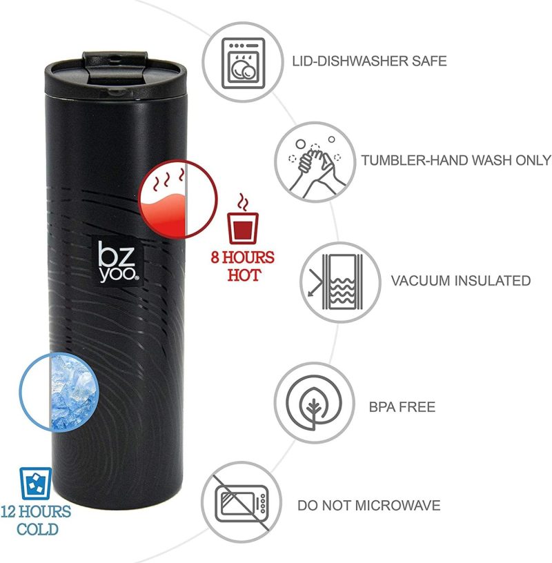 Kitchen & Dining |  Bzyoo Brew 18/8 Stainless Vacuum Drinking Bpa-Free 12Oz Coffee Mug Water Thermal Bottle With Leak Proof Design For Hike Camping Holiday New Year Gifts Wellness (La La Mandala, Dusty Pink) Home Decor & Cleaning bzyoo