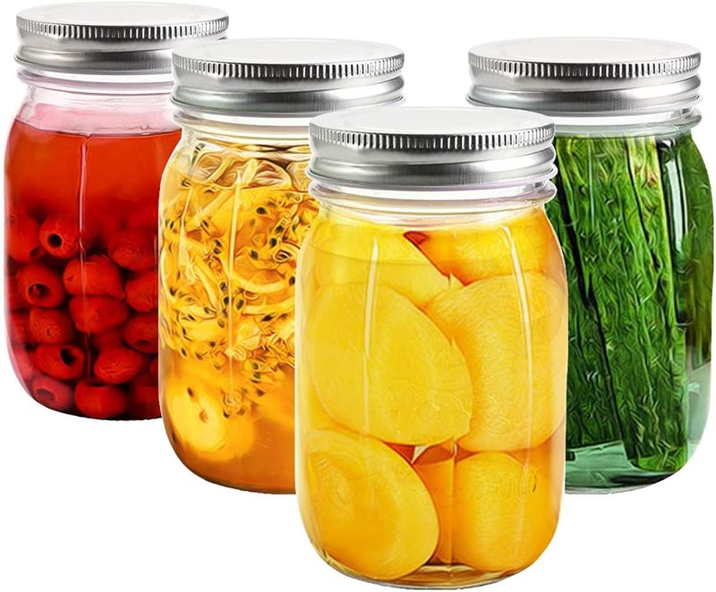 Kitchen & Dining |  Cedilis 12 Pack Mason Jars With 12Pcs Straw Lids And 12Pcs Regular Lids, Drinking Glass Jars Airtight Canning Jars Jelly Jars For Meal Prep, Jam, Honey, Shower Favors, Baby Foods, Salads, Yogurt (8Oz) Cookware Cedilis