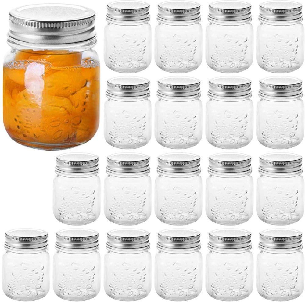 Kitchen & Dining |  Cedilis 20 Pack 4Oz Mini Mason Jars With Airtight Lids, Jelly Jars, Glass Jars For Jam, Honey, Wedding Favors, Shower Favors, Baby Foods Cookware Cedilis