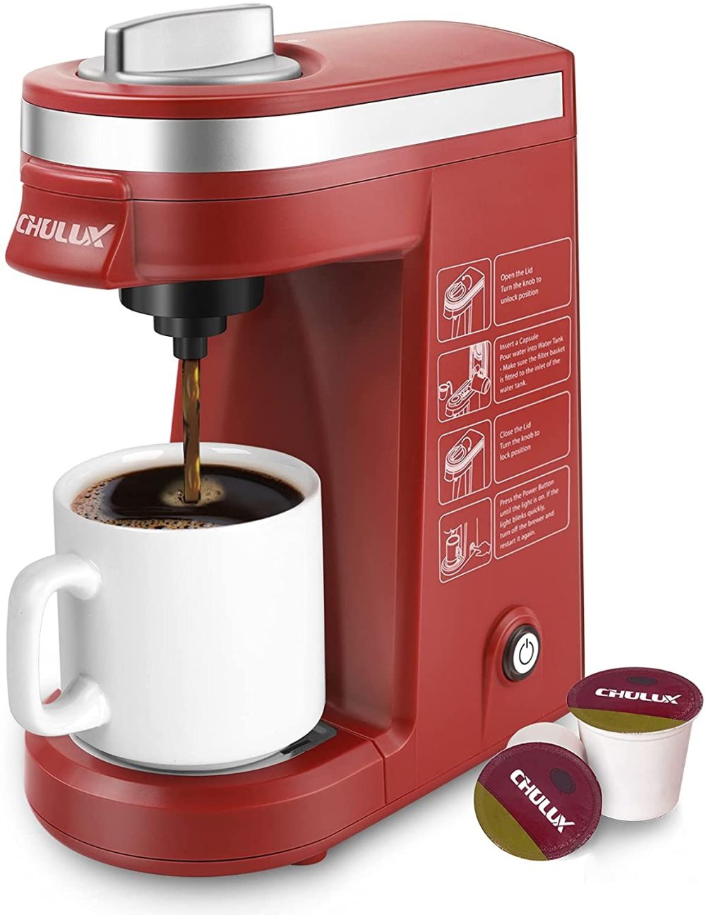 Kitchen & Dining |  Chulux Single Cup Coffee Maker Travel Coffee Brewer,Red Coffee, Tea & Espresso Appliances CHULUX