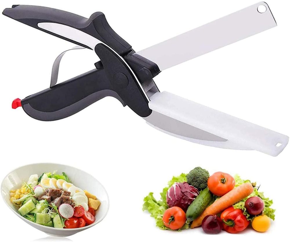 Kitchen & Dining |  Clever Cutter,Food Chopper 2 In 1 Smart Cutter With Cutting Board Built-In-Use For Quick And Easy Cutting As Food Shears,Vegetable Slicer,Fruit Cutter Home Decor & Cleaning AGWINH