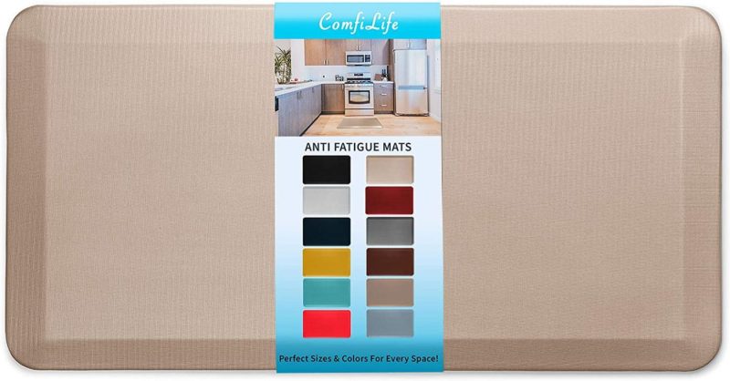 Kitchen & Dining |  Comfilife Anti Fatigue Floor Mat – 3/4 Inch Thick Perfect Kitchen Mat, Standing Desk Mat – Comfort At Home, Office, Garage – Durable – Stain Resistant – Non-Slip Bottom Education & Crafts Beige