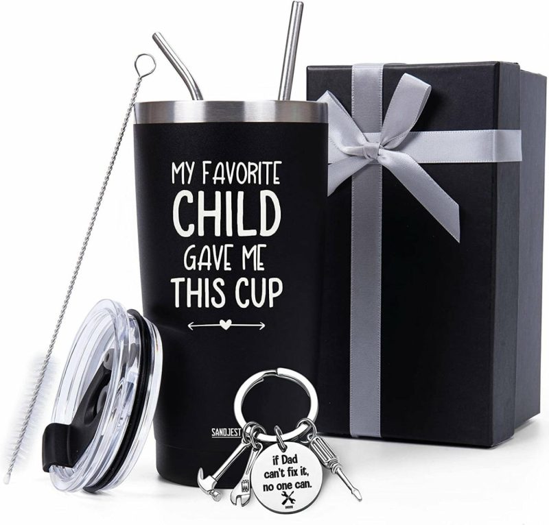 Kitchen & Dining |  Dad Tumbler Gifts For Dad From Daughter Son – 20Oz Stainless Steel Double-Walled Insulated No Matter What Ugly Children Travel Mug Christmas, Birthday, Father’s Day Gift Set With Lid & Straw Bar Tools & Drinkware Bar Tools & Drinkware