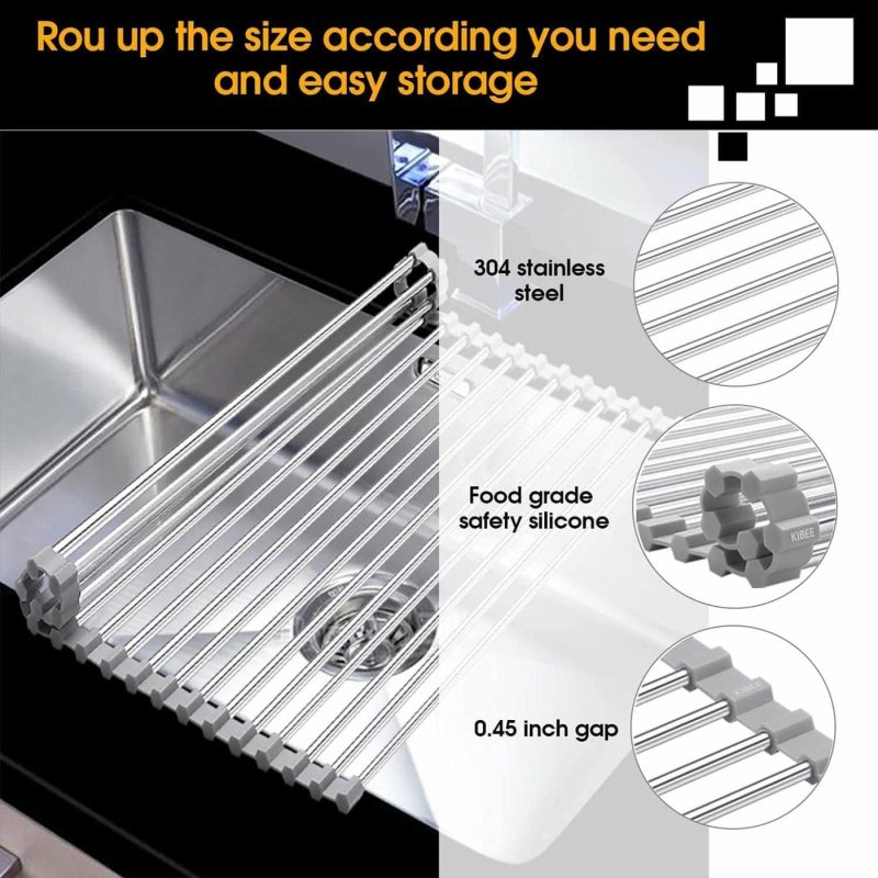 Kitchen & Dining |  Dish Drying Rack(17.75 X 13.75 Gray) Home Decor & Cleaning FengZhan