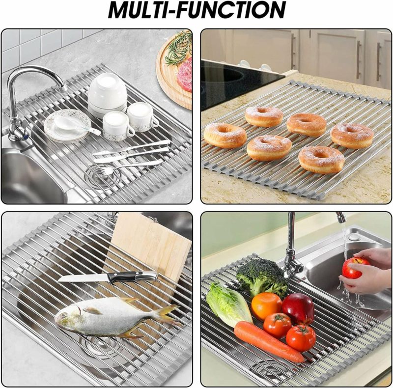 Kitchen & Dining |  Dish Drying Rack(17.75 X 13.75 Gray) Home Decor & Cleaning FengZhan