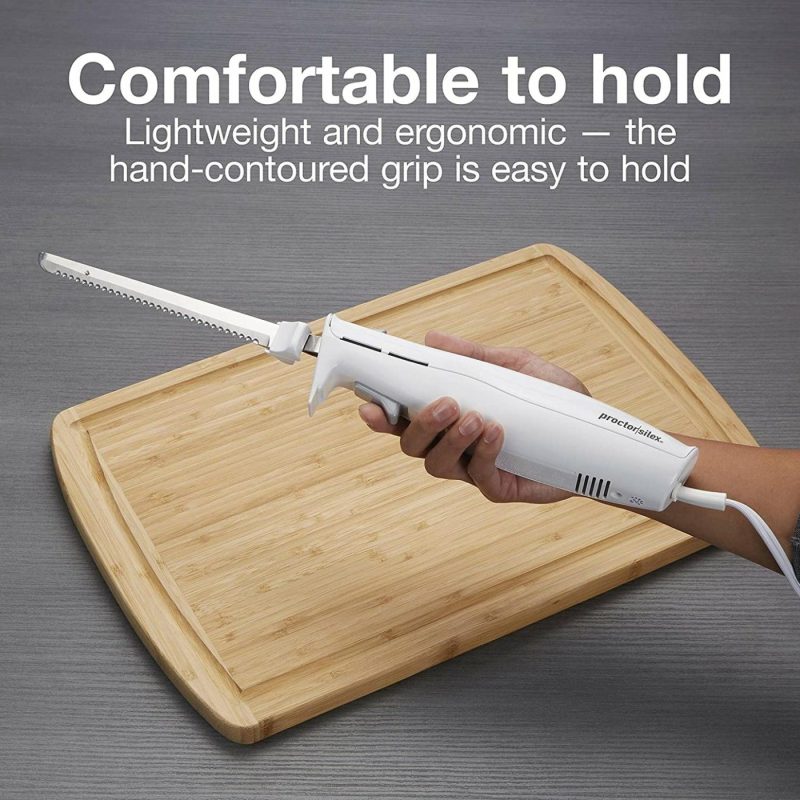 Kitchen & Dining |  Easy Slice Electric Knife For Carving Meats, Poultry, Bread, Crafting Foam And More, Lightweight With Contoured Grip, White Home Decor & Cleaning Kitchen & Dining