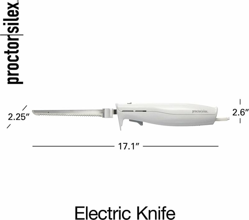 Kitchen & Dining |  Easy Slice Electric Knife For Carving Meats, Poultry, Bread, Crafting Foam And More, Lightweight With Contoured Grip, White Home Decor & Cleaning Kitchen & Dining