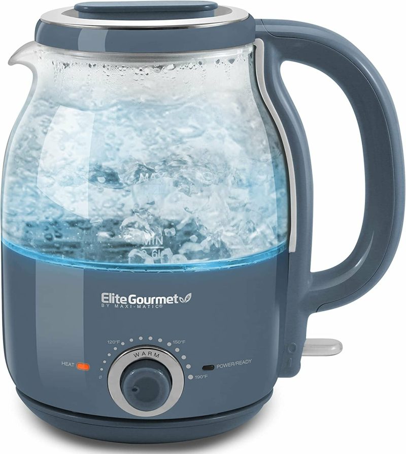 Kitchen & Dining |  Electric 1.0L Bpa-Free Glass Kettle Cordless 360° Base, Stylish Blue Led Interior, Handy Auto Shut-Off Function – Quickly Boil Water For Tea & More Coffee, Tea & Espresso Appliances black