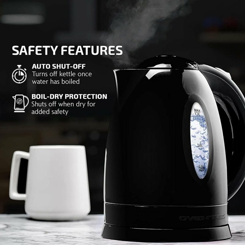 Kitchen & Dining |  Electric Kettle 1.7 Liter Cordless Hot Water Boiler, 1100W With Automatic Shut-Off And Boil Dry Protection, Fast Boiling Bpa-Free Portable Instant Heater For Making Tea, Coffee Coffee, Tea & Espresso Appliances black