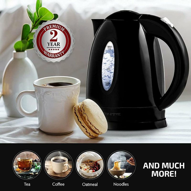 Kitchen & Dining |  Electric Kettle 1.7 Liter Cordless Hot Water Boiler, 1100W With Automatic Shut-Off And Boil Dry Protection, Fast Boiling Bpa-Free Portable Instant Heater For Making Tea, Coffee Coffee, Tea & Espresso Appliances black