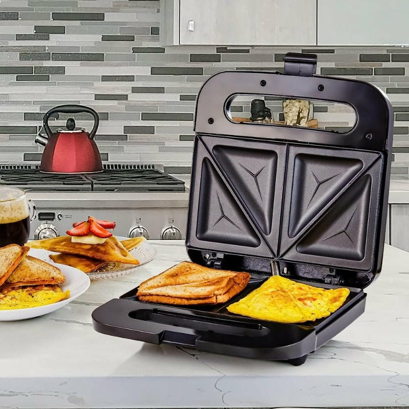 Kitchen & Dining |  Electric Sandwich Maker With Non-Stick Plates, Indicator Lights, Cool Touch Handle, Easy To Clean And Store Appliances Appliances