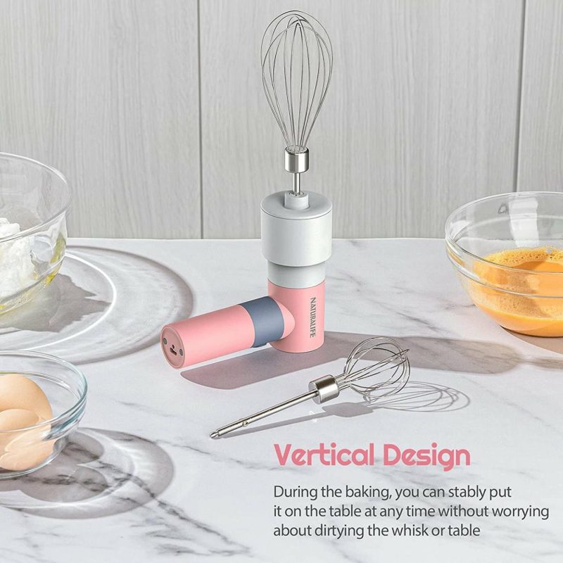 Kitchen & Dining |  Electric Whisk, Small Hand Mixer Kitchen Egg Beater Stirrer With 2 Speeds 2 Whisks Usb Rechargeable, Pink Home Decor & Cleaning Guardloop