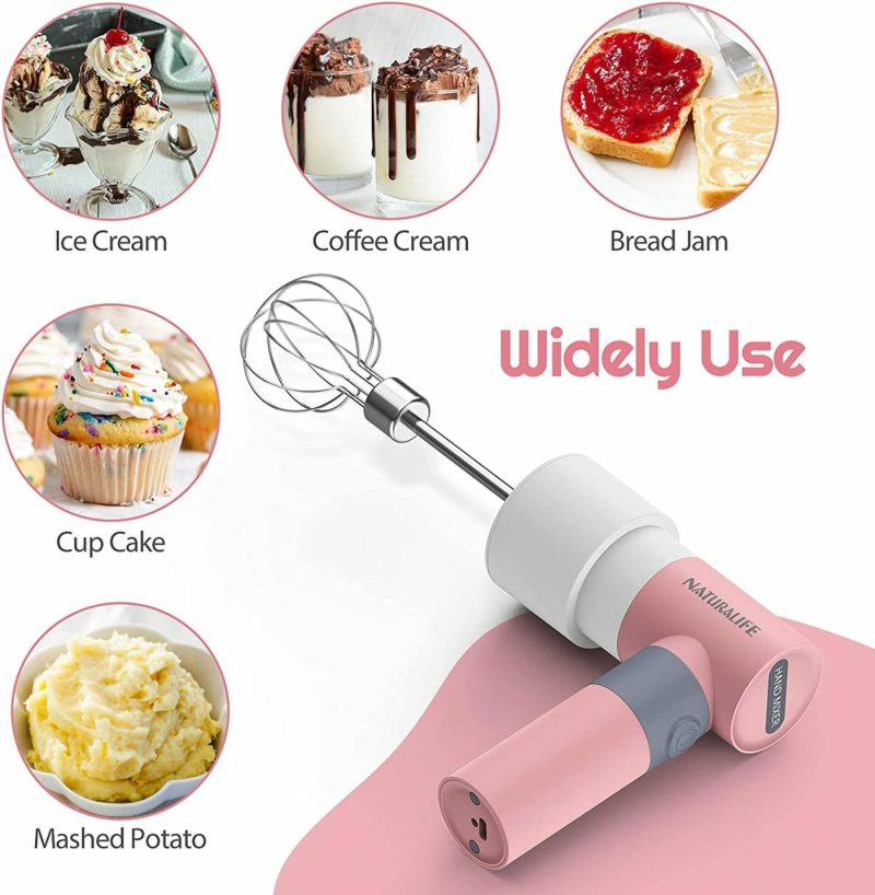 Kitchen & Dining |  Electric Whisk, Small Hand Mixer Kitchen Egg Beater Stirrer With 2 Speeds 2 Whisks Usb Rechargeable, Pink Home Decor & Cleaning Guardloop