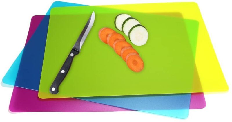 Kitchen & Dining |  Flexible Plastic Cutting Board Mats Set, Colorful Kitchen Cutting Board Set Of 3 Colored Mats Cutlery & Knife Accessories Cutlery & Knife Accessories