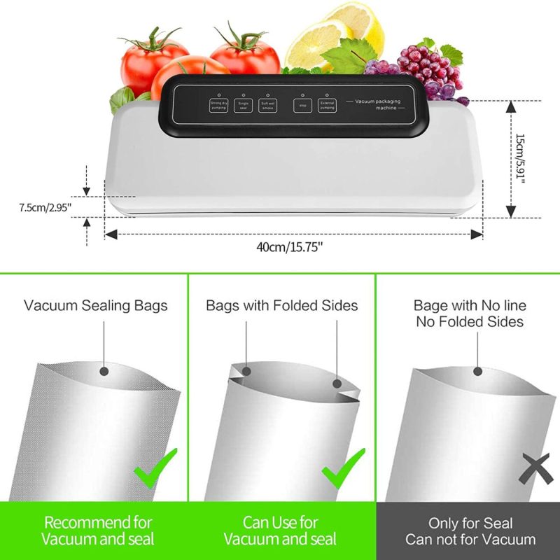 Kitchen & Dining |  Food Saver Vacuum Sealer Packing Machines For Sous Vide Food And Meat Preservation Freshness Automatic Vacuum Air Sealing System With Dry And Wet Modes,Led Indicator Lights,External Pumping,Accessory Hose Home Decor & Cleaning Kitchen & Dining