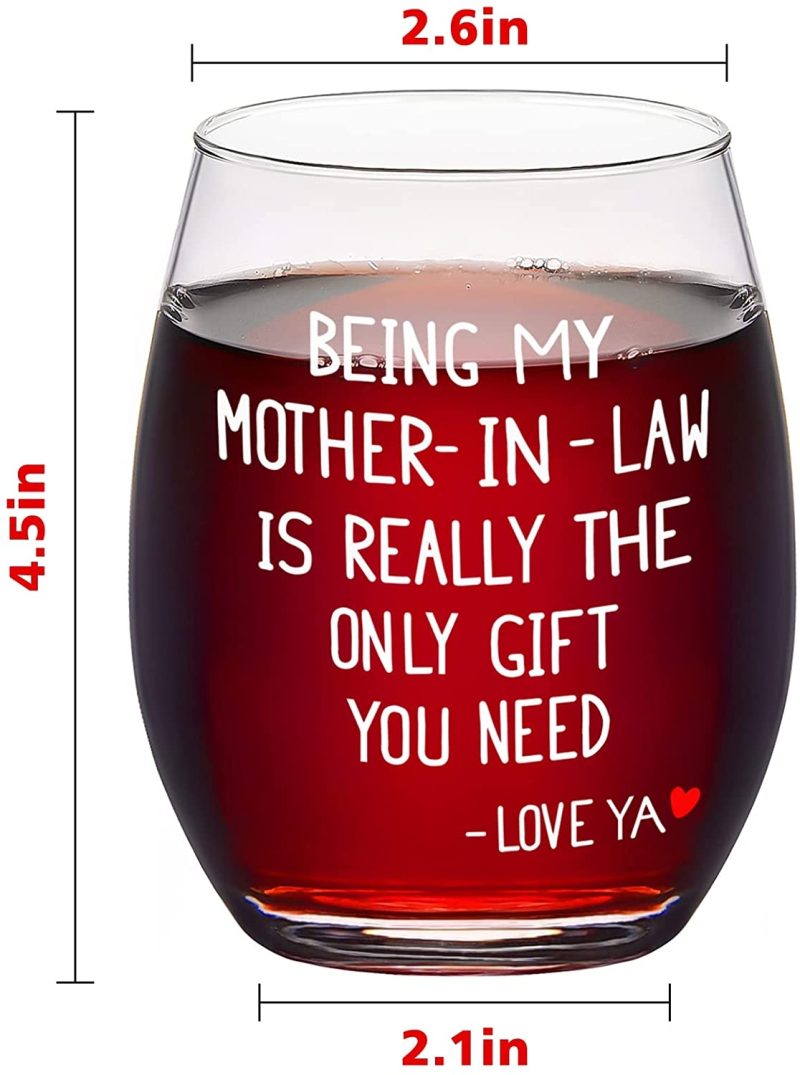 Kitchen & Dining |  Futtumy Mother In Law Gifts, Mother-In-Law Stemless Wine Glass 15Oz, Mother’s Day Gift Birthday Gift Christmas Gift For Mother In Law From Daughter In Law Son In Law Bar Tools & Drinkware Bar Tools & Drinkware