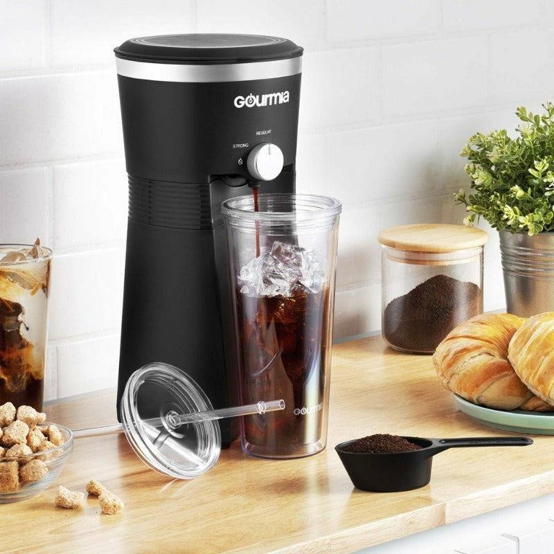 Kitchen & Dining |  Gourmia Iced Coffee Maker With 25 Fl Oz. Reusable Tumbler Home Decor & Cleaning black