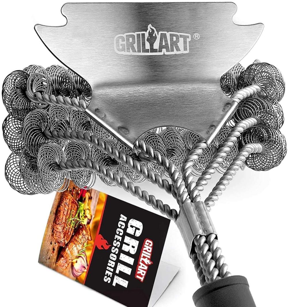 Kitchen & Dining |  Grill Brush And Scraper Bristle Free – Safe Bbq Brush For Grill Best Rated – 18” Stainless Grill Grate Cleaner – Safe Grill Accessories For Porcelain/Weber Gas/Charcoal Grill – Gifts For Grill Wizard Home Decor & Cleaning Kitchen & Dining