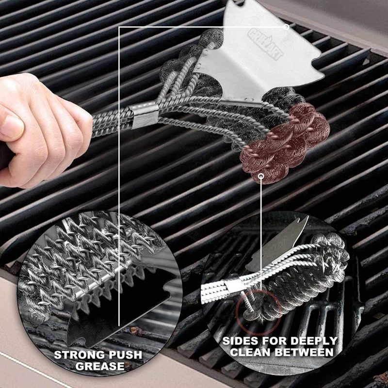 Kitchen & Dining |  Grill Brush And Scraper Bristle Free – Safe Bbq Brush For Grill Best Rated – 18” Stainless Grill Grate Cleaner – Safe Grill Accessories For Porcelain/Weber Gas/Charcoal Grill – Gifts For Grill Wizard Home Decor & Cleaning Kitchen & Dining