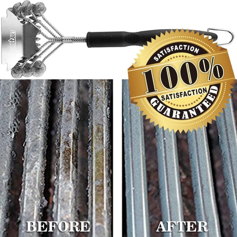 Kitchen & Dining |  Grill Brush And Scraper Bristle Free – Safe Bbq Brush For Grill Best Rated – 18” Stainless Grill Grate Cleaner – Safe Grill Accessories For Porcelain/Weber Gas/Charcoal Grill – Gifts For Grill Wizard Home Decor & Cleaning Kitchen & Dining