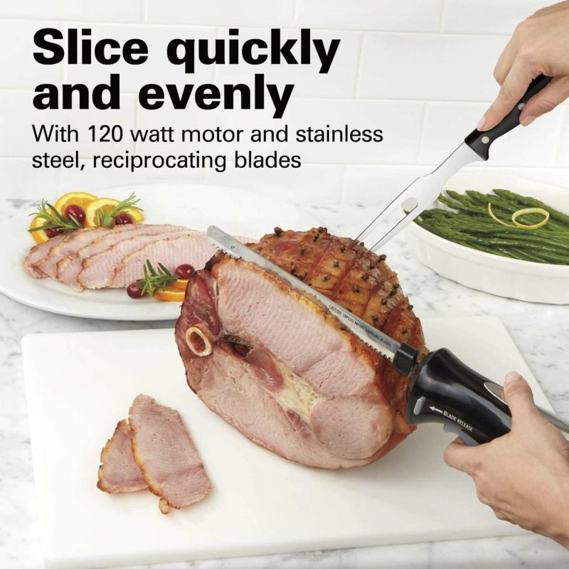 Kitchen & Dining |  Hamilton Beach Set Electric Carving Knife For Meats, Poultry, Bread, Crafting Foam And More, Storage Case And Serving Fork Included Home Decor & Cleaning Electric Carving Knife