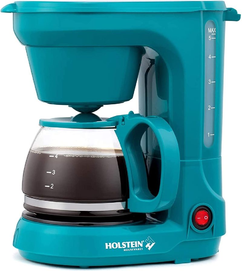 Kitchen & Dining |  Holstein Housewares – 5-Cup Compact Coffee Maker, Teal – Convenient And User Friendly With Auto Pause And Serve Functions,Hh-0914701E Coffee, Tea & Espresso Appliances Coffee, Tea & Espresso Appliances