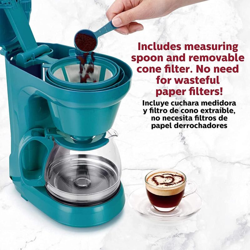 Kitchen & Dining |  Holstein Housewares – 5-Cup Compact Coffee Maker, Teal – Convenient And User Friendly With Auto Pause And Serve Functions,Hh-0914701E Coffee, Tea & Espresso Appliances Coffee, Tea & Espresso Appliances