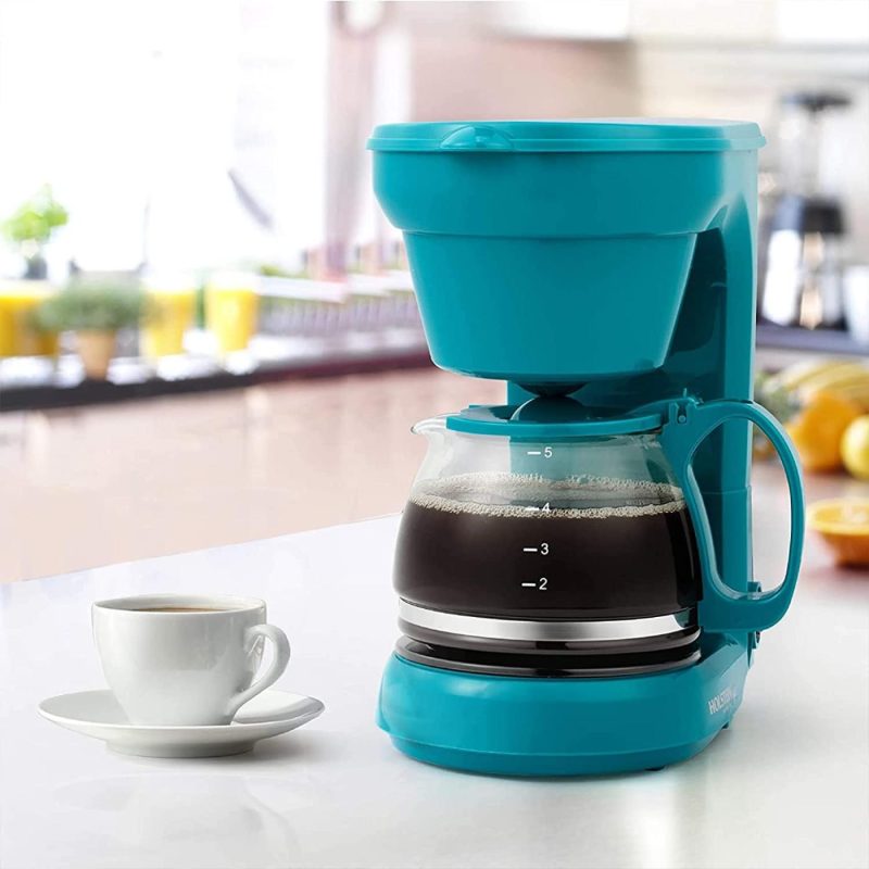 Kitchen & Dining |  Holstein Housewares – 5-Cup Compact Coffee Maker, Teal – Convenient And User Friendly With Auto Pause And Serve Functions,Hh-0914701E Coffee, Tea & Espresso Appliances Coffee, Tea & Espresso Appliances