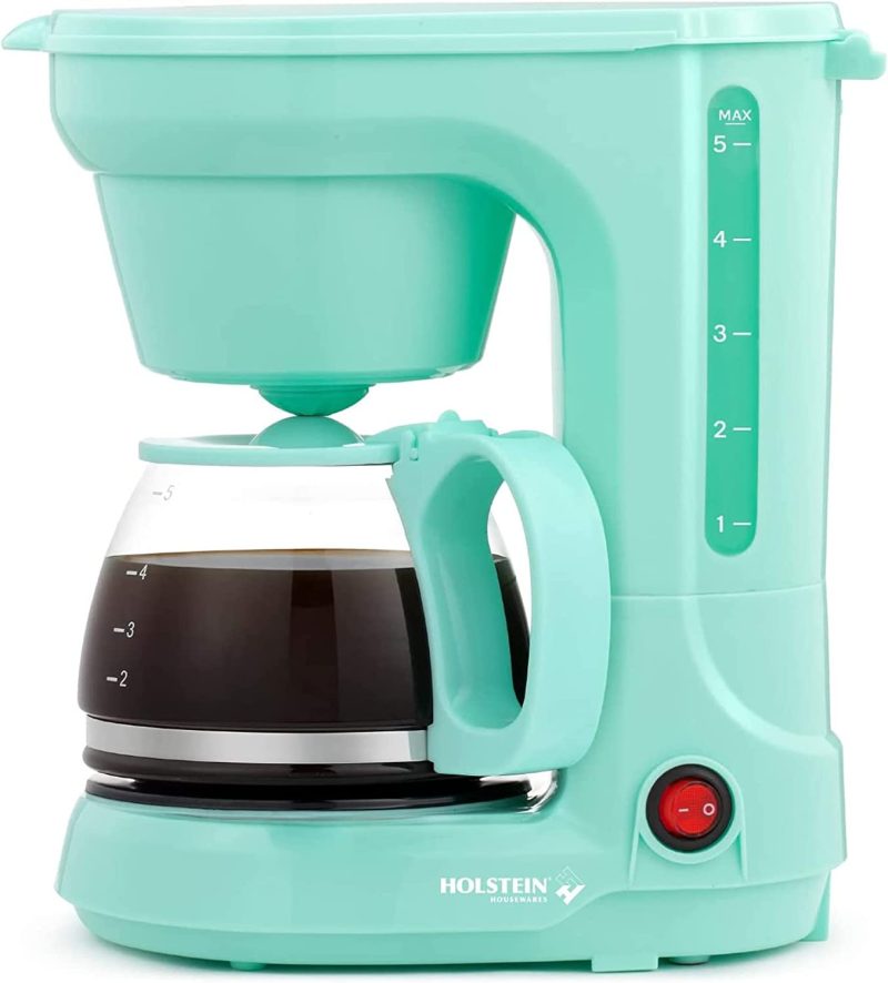 Kitchen & Dining |  Holstein Housewares – 5-Cup Compact Coffee Maker, Teal – Convenient And User Friendly With Auto Pause And Serve Functions,Hh-0914701E Coffee, Tea & Espresso Appliances Coffee, Tea & Espresso Appliances