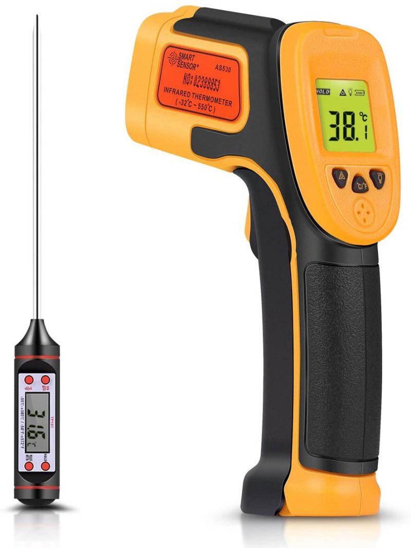 Kitchen & Dining |  Infrared Thermometer, Digital Ir Laser Thermometer Temperature Gun -26°F~1022°F (-32°C～550°C) Temperature Probe Cooking/Air/Refrigerator – Meat Thermometer Included -Non Body Thermometer Home Brewing & Wine Making Home Brewing & Wine Making