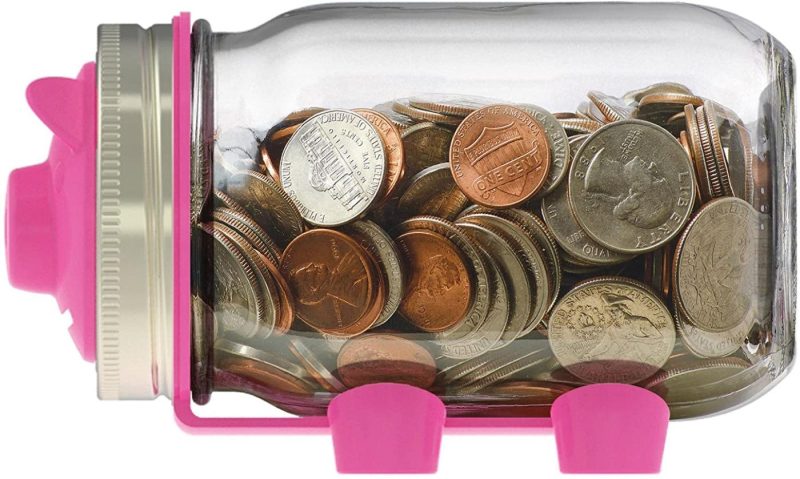 Kitchen & Dining |  Jarware Piggy Bank Lid For Regular Mouth Mason Jars, Pink Cookware Cookware