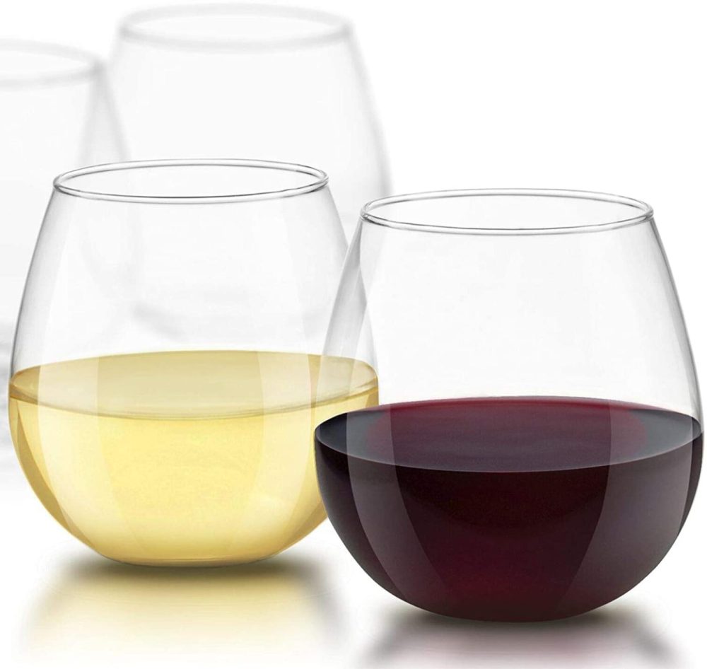 Kitchen & Dining |  Joyjolt Spirits Stemless Wine Glasses For Red Or White Wine (Set Of 4)-15-Ounces Bar Tools & Drinkware Bar Tools & Drinkware