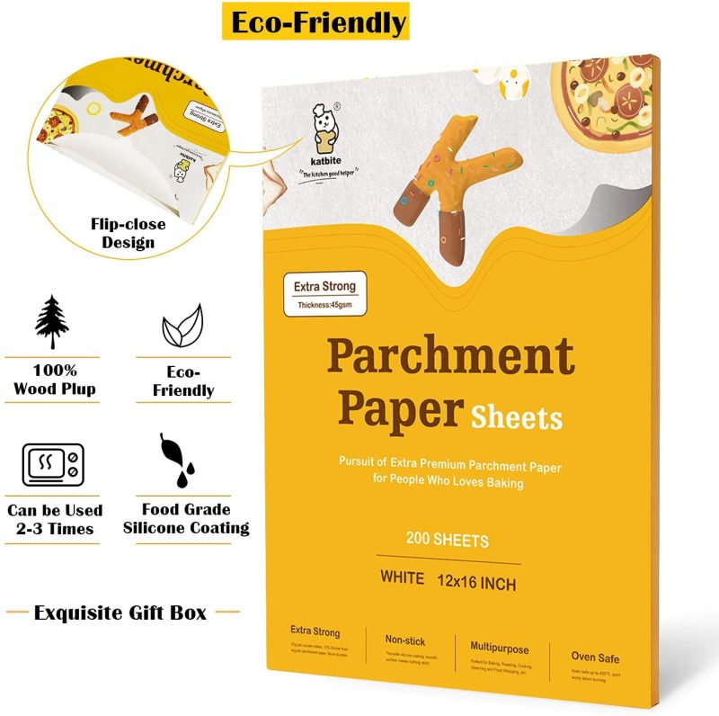 Kitchen & Dining |  Katbite 16X24 Inch Heavy Duty Parchment Paper Sheets, 100Pcs Precut Non-Stick Full Parchment Sheets For Baking, Cooking, Grilling, Frying And Steaming, Full Sheet Baking Pan Liners, Commercial Baking Bakeware Bakeware