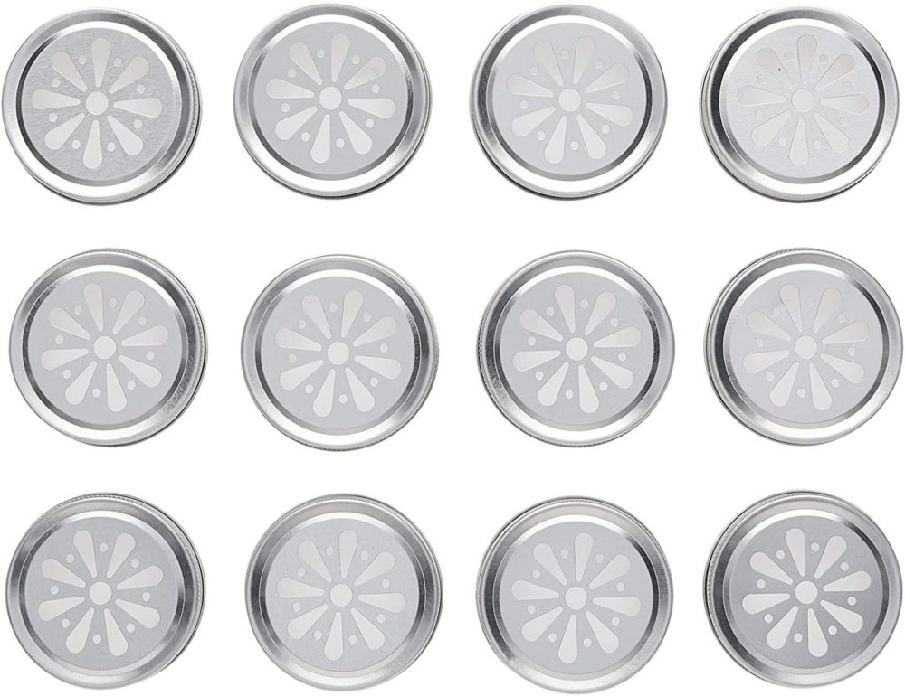 Kitchen & Dining |  Kate Aspen Mason Jar Lids, Flower, Set Of 12 Cookware 1