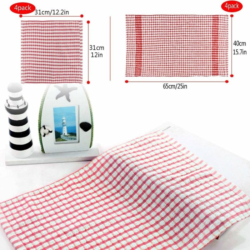 Kitchen & Dining |  Kitchen Dish Towels, 16 Inch X 25 Inch Bulk Cotton Kitchen Towels And Dishcloths Set, 6 Pack Dish Cloths For Washing Dishes Dish Rags For Drying Dishes Kitchen Wash Clothes And Dish Towels Home Decor & Cleaning Kitchen & Dining