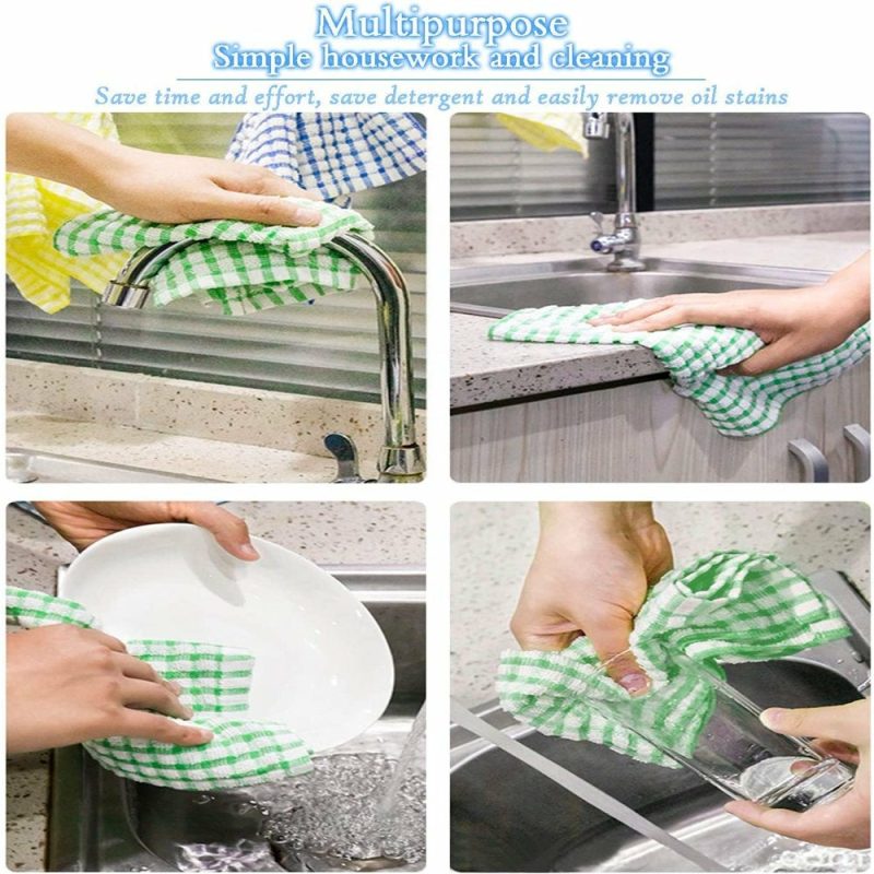 Kitchen & Dining |  Kitchen Dish Towels, 16 Inch X 25 Inch Bulk Cotton Kitchen Towels And Dishcloths Set, 6 Pack Dish Cloths For Washing Dishes Dish Rags For Drying Dishes Kitchen Wash Clothes And Dish Towels Home Decor & Cleaning Kitchen & Dining